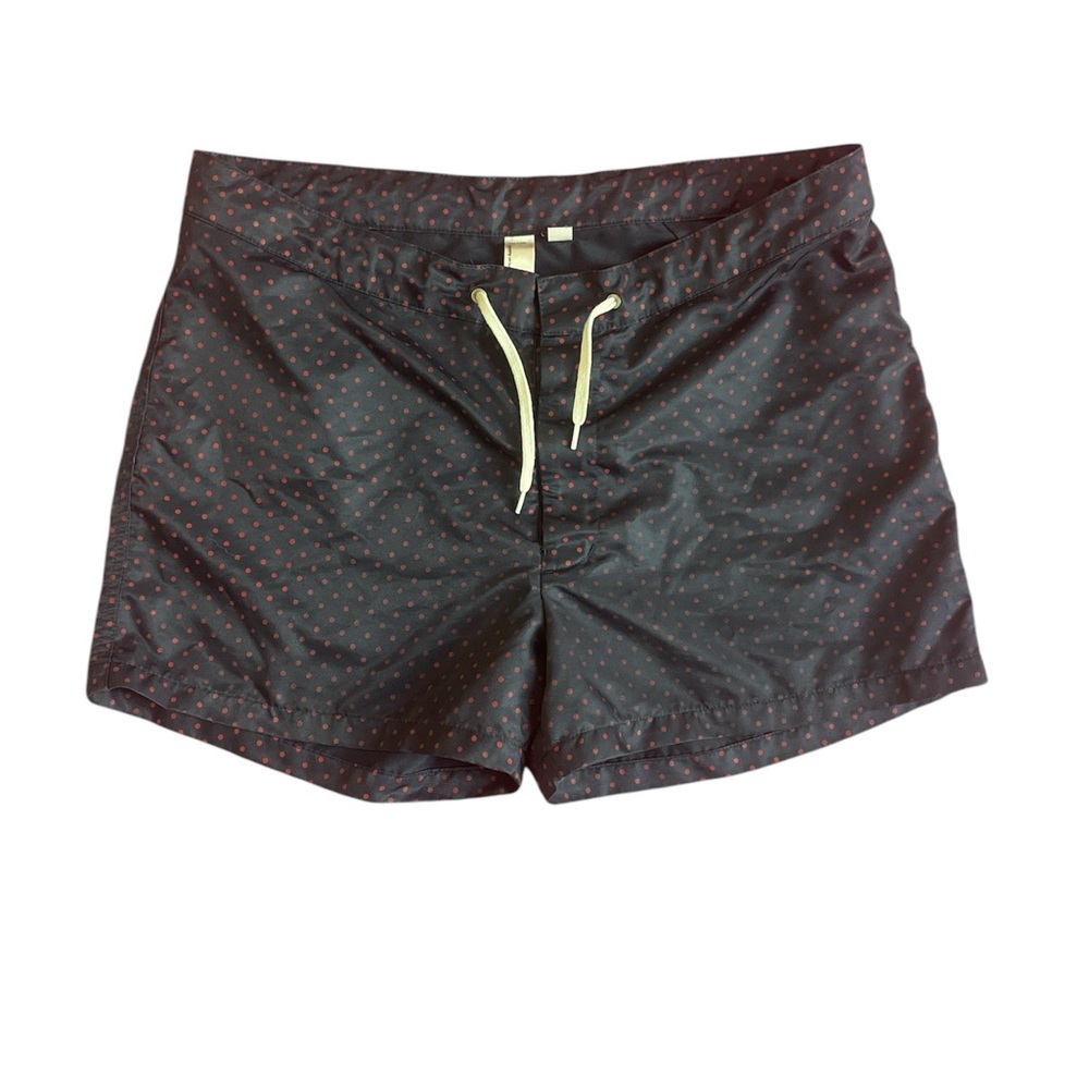 American apparel swim trunks Navy and Red Polka Dot Shorts